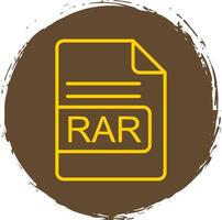 RAR File Format Line Circle Sticker Icon vector