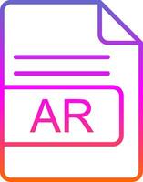AR File Format Line Circle Sticker Icon vector