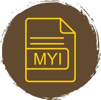 MYI File Format Line Circle Sticker Icon vector