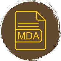 MDA File Format Line Circle Sticker Icon vector