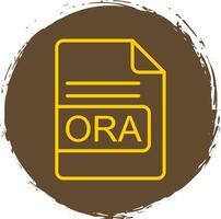 ORA File Format Line Circle Sticker Icon vector