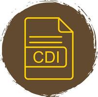 CDI File Format Line Circle Sticker Icon vector