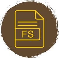 FS File Format Line Circle Sticker Icon vector