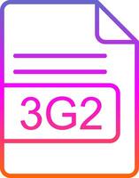 3g2 archivo formato línea circulo pegatina icono vector