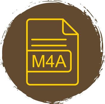 M4A File Format Line Circle Sticker Icon vector