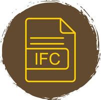 IFC File Format Line Circle Sticker Icon vector