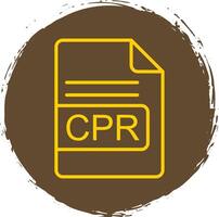 cpr archivo formato línea circulo pegatina icono vector