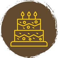 Cake Line Circle Sticker Icon vector