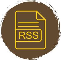 RSS File Format Line Circle Sticker Icon vector