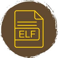 ELF File Format Line Circle Sticker Icon vector