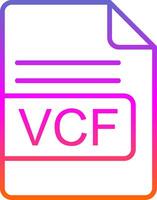vcf archivo formato línea circulo pegatina icono vector