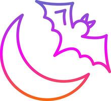 Halloween Moon Line Circle Sticker Icon vector