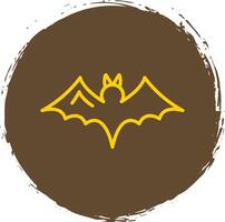 Bat Line Circle Sticker Icon vector