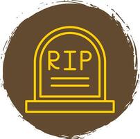 Cemetery Line Circle Sticker Icon vector