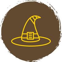 Witch Hat Line Circle Sticker Icon vector