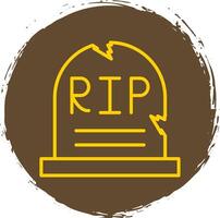 Tomb Line Circle Sticker Icon vector