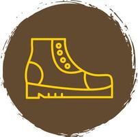 Boots Line Circle Sticker Icon vector