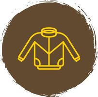 chaqueta línea circulo pegatina icono vector