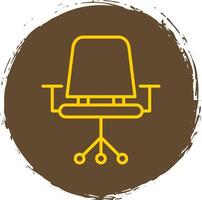 Chair Line Circle Sticker Icon vector