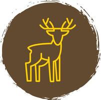 Deer Line Circle Sticker Icon vector