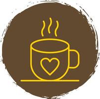 Coffee Line Circle Sticker Icon vector