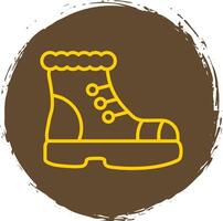 Boot Line Circle Sticker Icon vector