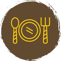 Cutlery Line Circle Sticker Icon vector