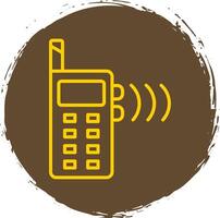 Walkie Talkie Line Circle Sticker Icon vector