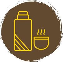 Thermos Line Circle Sticker Icon vector