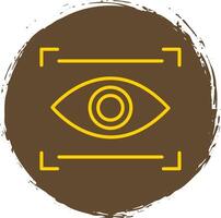 Eye Scan Line Circle Sticker Icon vector