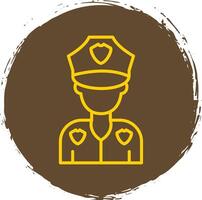 Policeman Line Circle Sticker Icon vector