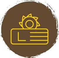 Table Saw Line Circle Sticker Icon vector