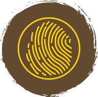 Fingerprint Line Circle Sticker Icon vector