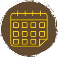 Calendar Line Circle Sticker Icon vector