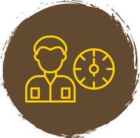 Working Hours Line Circle Sticker Icon vector