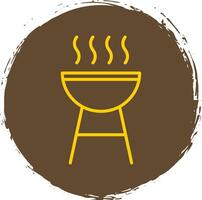 Barbecue Line Circle Sticker Icon vector