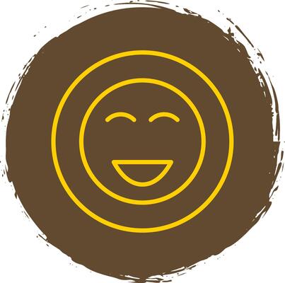 Happy Line Circle Sticker Icon