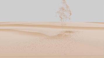 Ghost of Desert. Design. Silhouette of walking man from sand in sandy desert. 3D ghost of sand walking in desert video