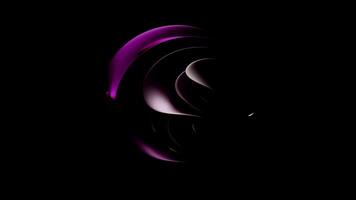 Rotating ball of cut-out layers. Design. Beautiful 3D ball with sophisticated cutouts rotates on black background. 3D ball of petals rotates with shadows video