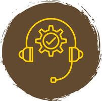 Technical Support Line Circle Sticker Icon vector