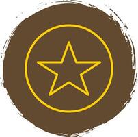 Star Line Circle Sticker Icon vector