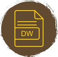 DW File Format Line Circle Sticker Icon vector