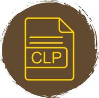 clp archivo formato línea circulo pegatina icono vector