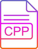 CPP File Format Line Circle Sticker Icon vector