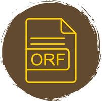 orf archivo formato línea circulo pegatina icono vector