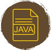 Java archivo formato línea circulo pegatina icono vector