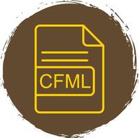 cfml archivo formato línea circulo pegatina icono vector