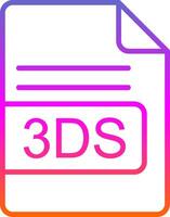 3ds archivo formato línea circulo pegatina icono vector