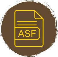 asf archivo formato línea circulo pegatina icono vector