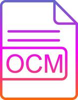 ocm archivo formato línea circulo pegatina icono vector